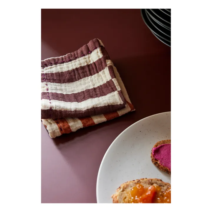 Serviettes de table en coton - Set de 2 | Lie de vin- Image produit n°1