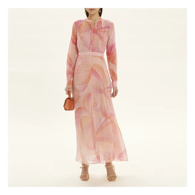 Jupe "Dream" Imprimée Chiffon de Soie | Rose