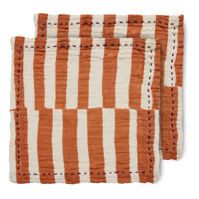 Handtücher aus Baumwolle - 2er-Set | Mandarine