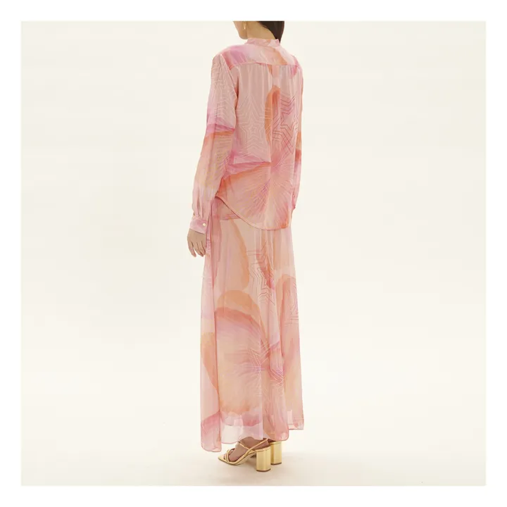 Camisa de seda y algodón estampada "Dream | Rosa- Imagen del producto n°5