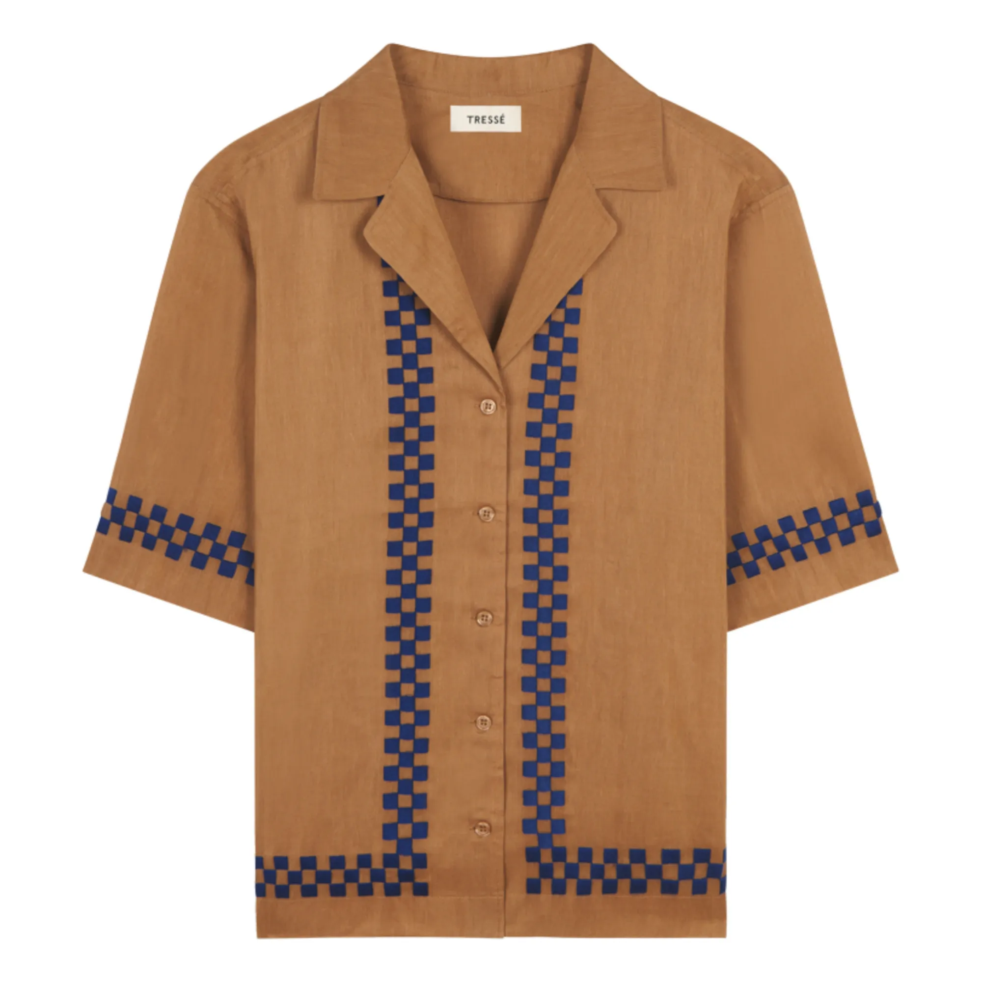 Tressé Brown Cira Linen Shirt