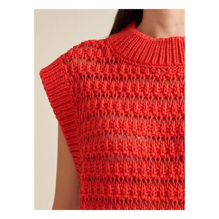 Aiten Organic Cotton Sweater - Women’s Collection | Rouge coquelicot- Product image n°5