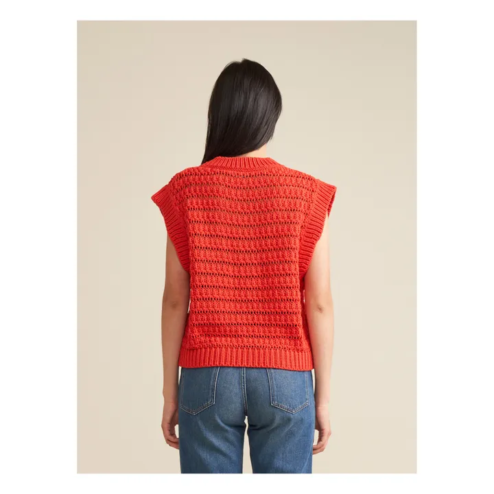 Aiten Organic Cotton Sweater - Women’s Collection | Rouge coquelicot- Product image n°6