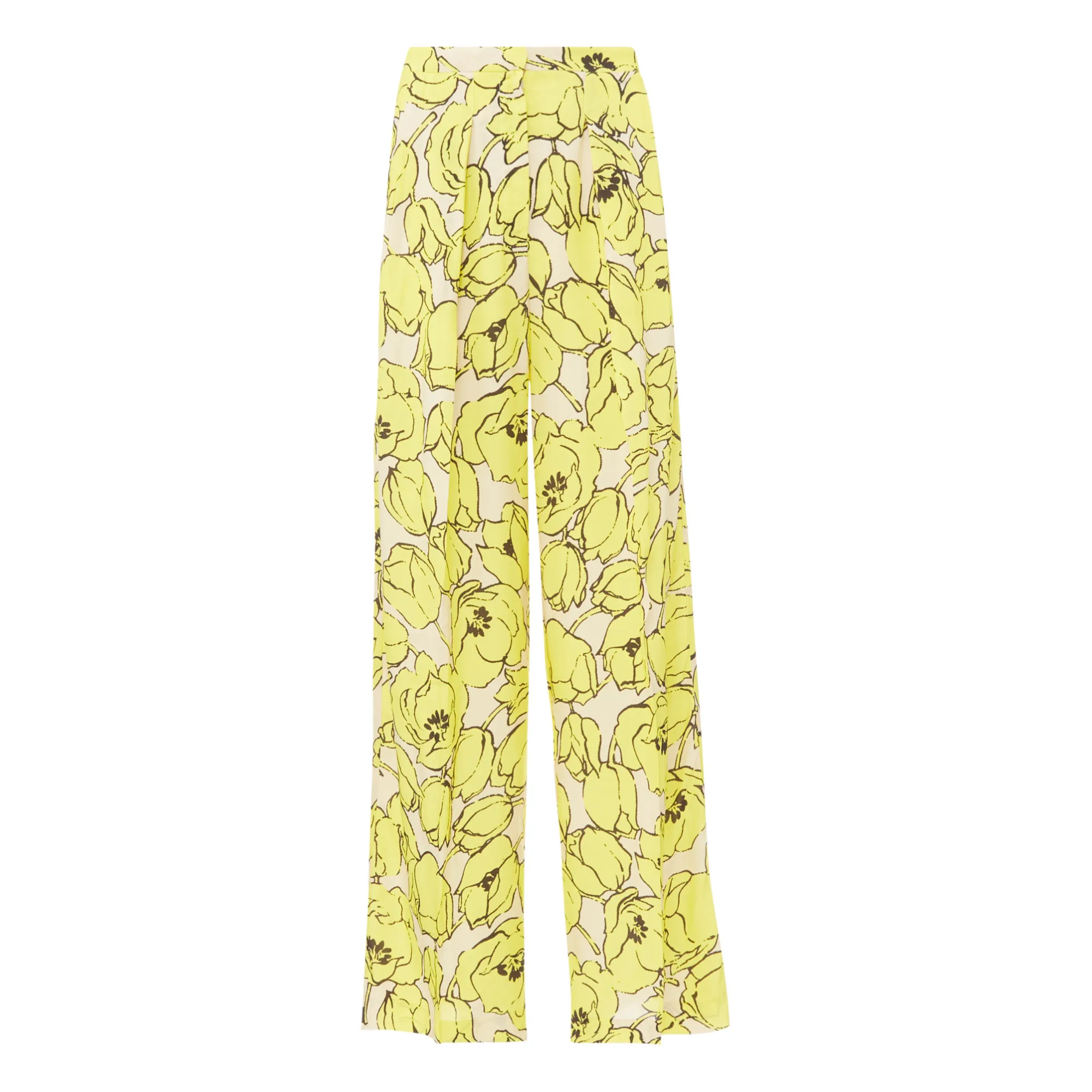 Chloé Stora Yellow Rim Floral Print Pants