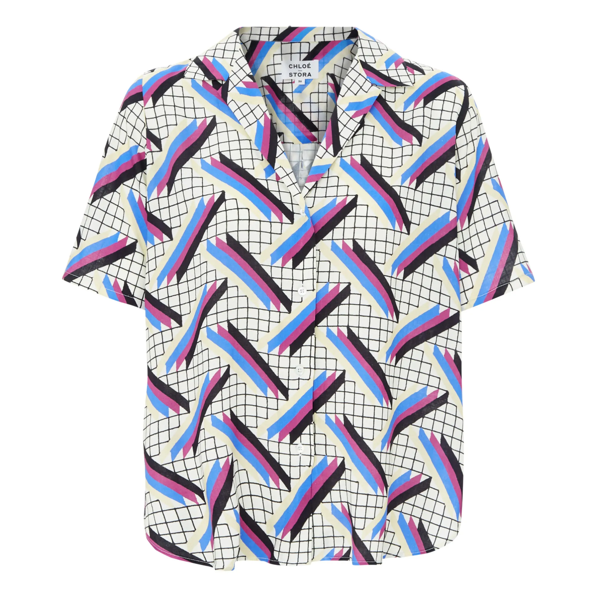 Chloé Stora White Claire 4 Stripe Print Shirt