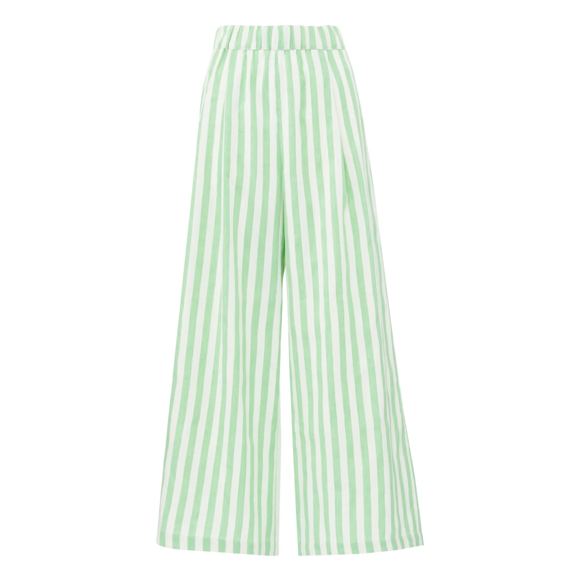 Bellerose Women's Green Vezza Striped Linen And Cotton Pants - Collection