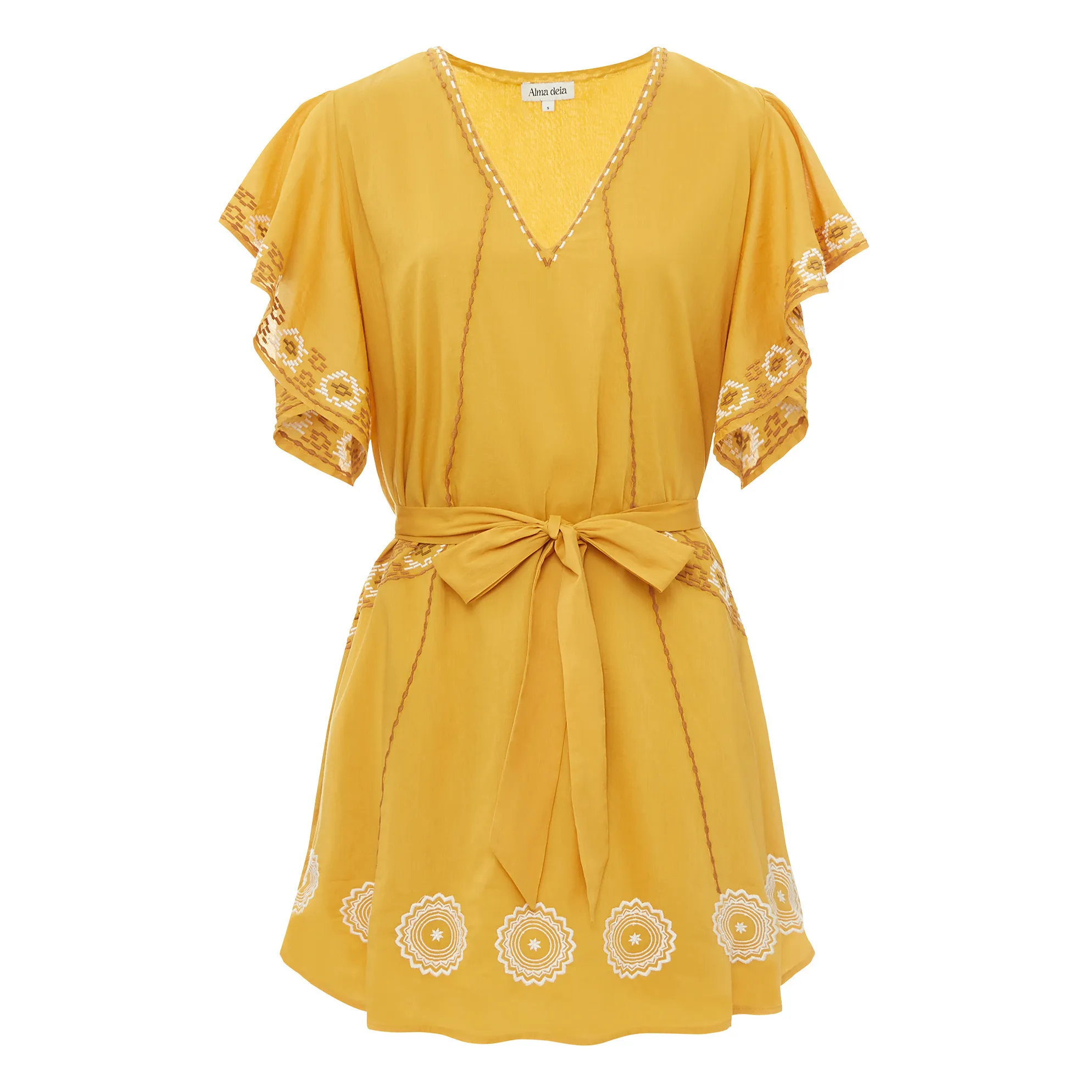 Alma Deia Honey Embroidered Kimono Dress