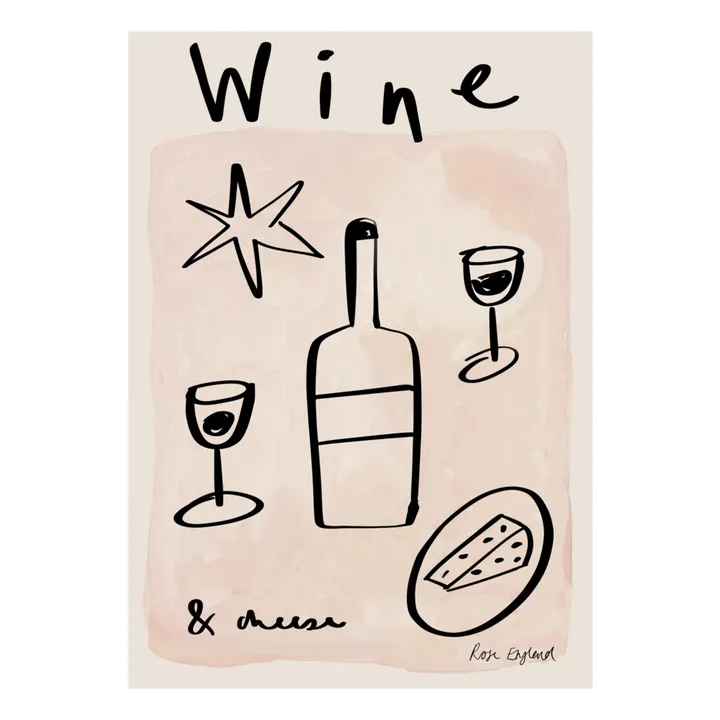 Poster Wine & Cheese | Beige- Immagine del prodotto n°0