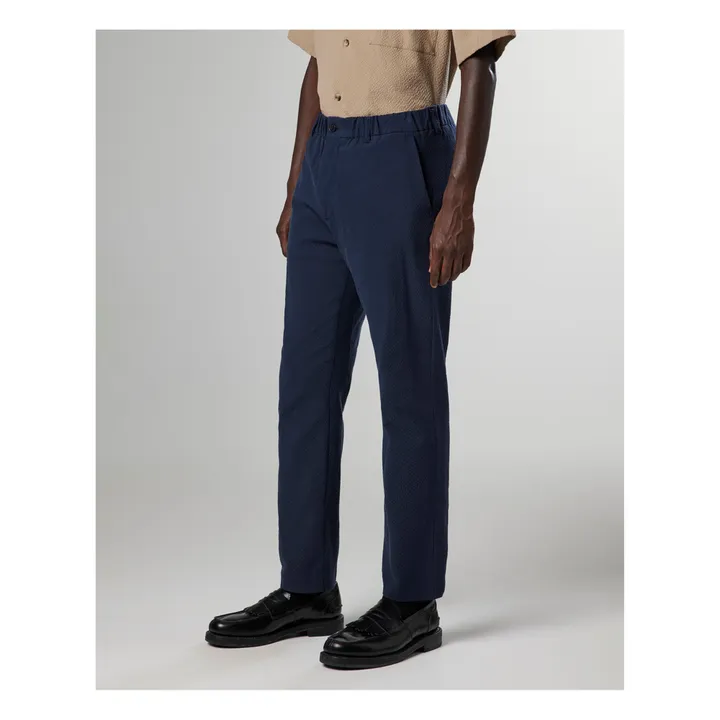 Pantalones de algodón ecológico Theodor 1040 | Azul Marino- Imagen del producto n°3
