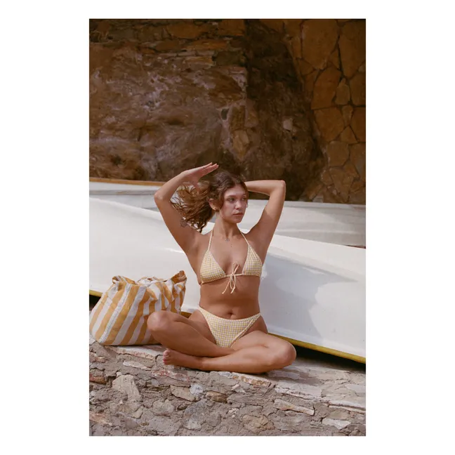 Top de bikini de punto vichy Nyala | Amarillo
