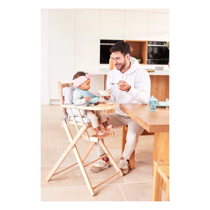 Chaise haute extra-pliante Sarah | Bleu gris- Image produit n°1