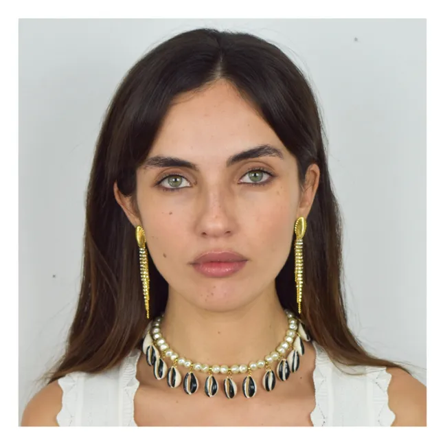 Collier Coquillages Poppers | Noir