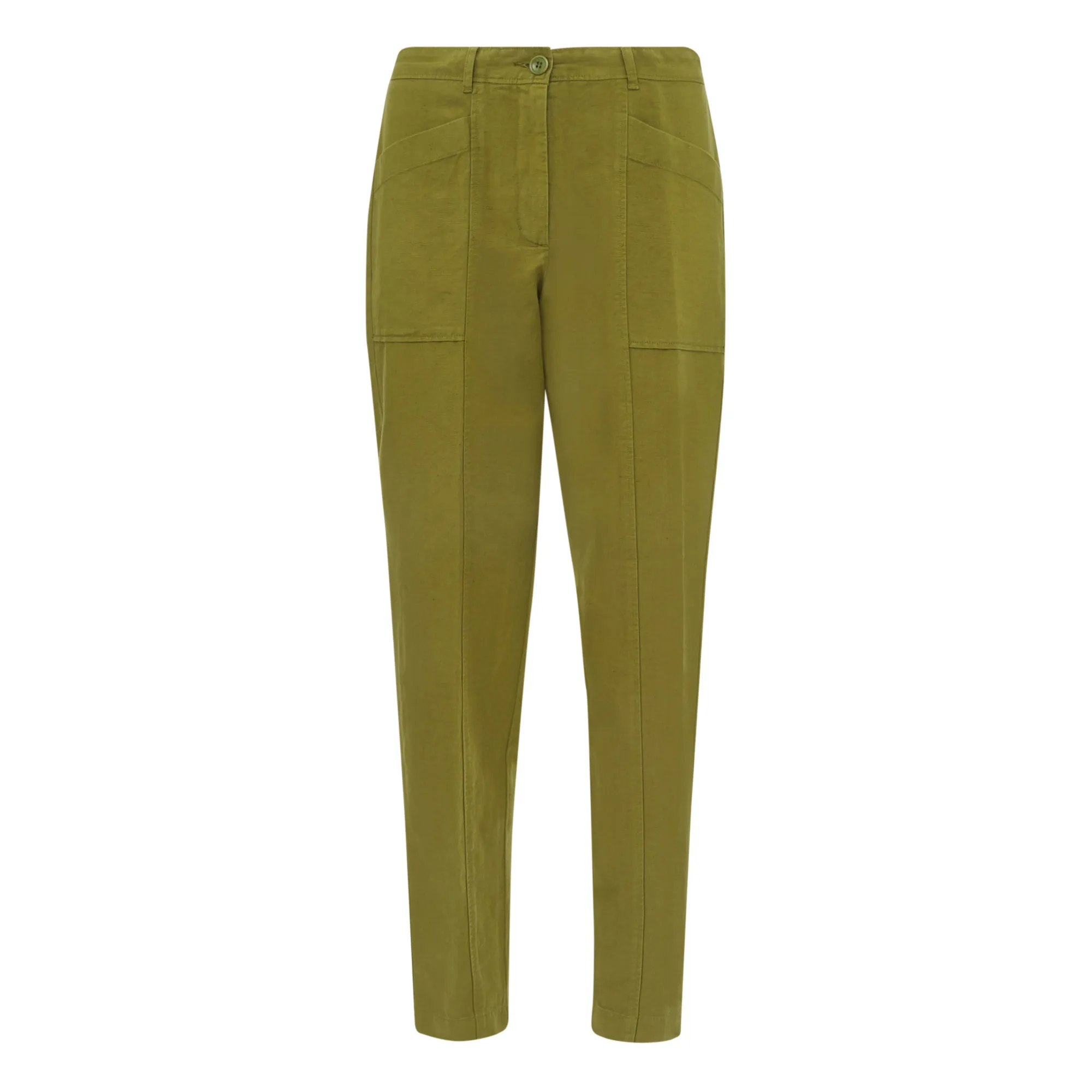 Hartford Khaki Pumping Cotton And Linen Pants