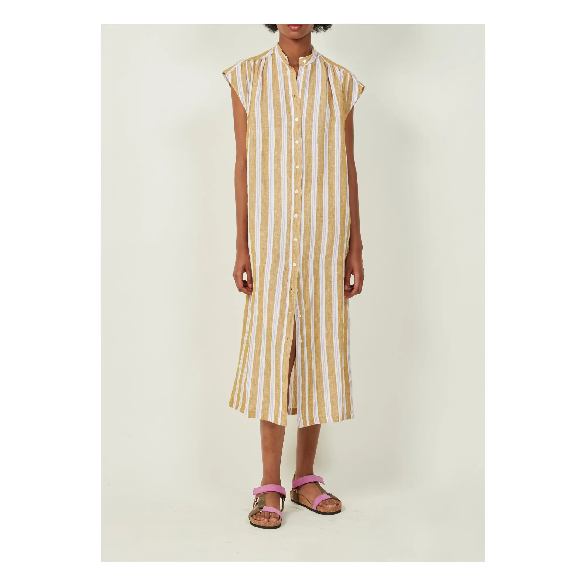 Hartford - Riki Linen Dress - Ochre | Smallable