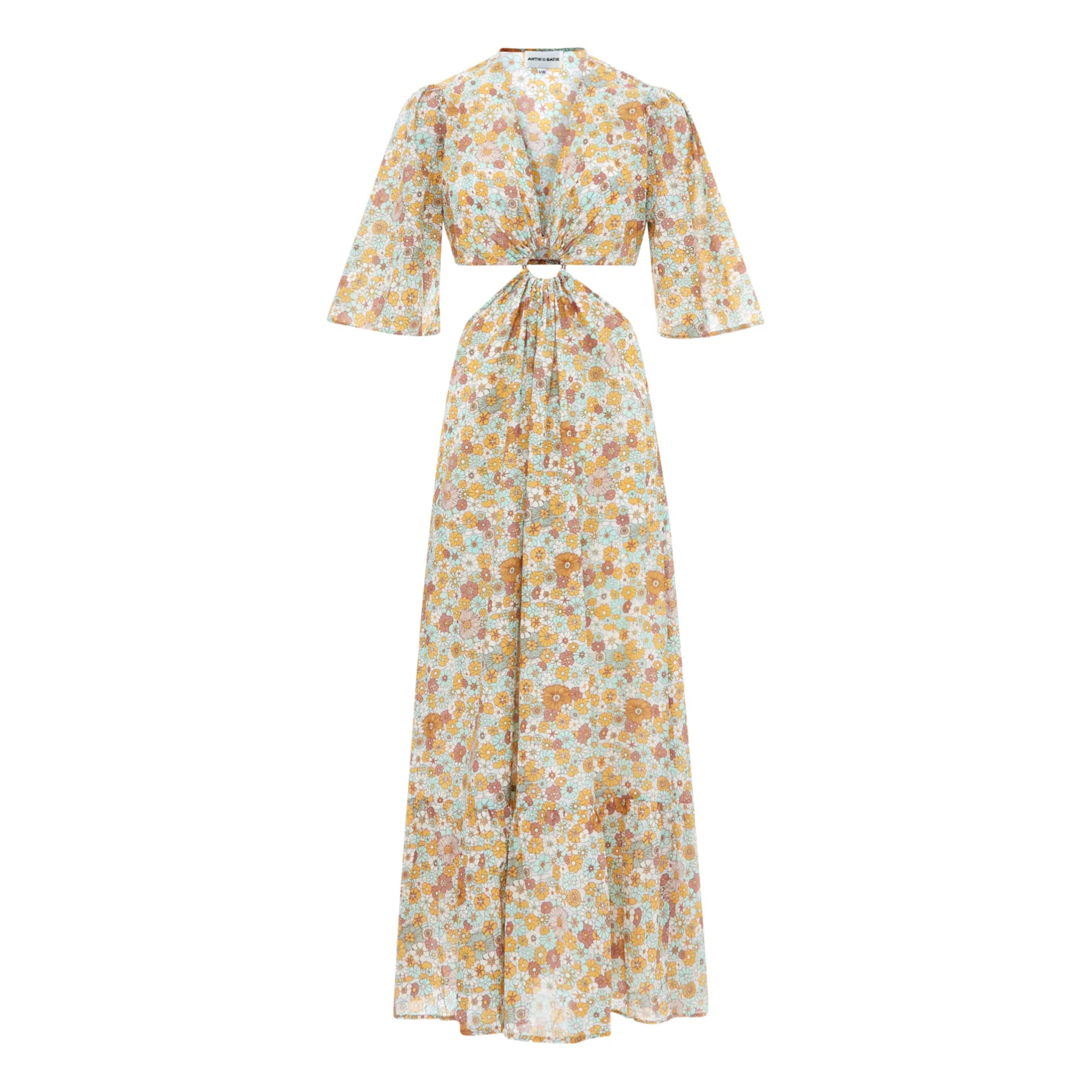 Antik Batik Sunflower Yellow Marty Cut Out Dress