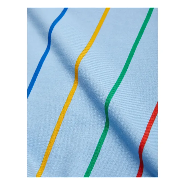 Organic Cotton Striped Joggers | Light blue