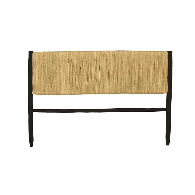 Palm Leaf and Raw Wood Headboard | Black