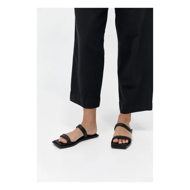 Strappy Braided Sandals | Black