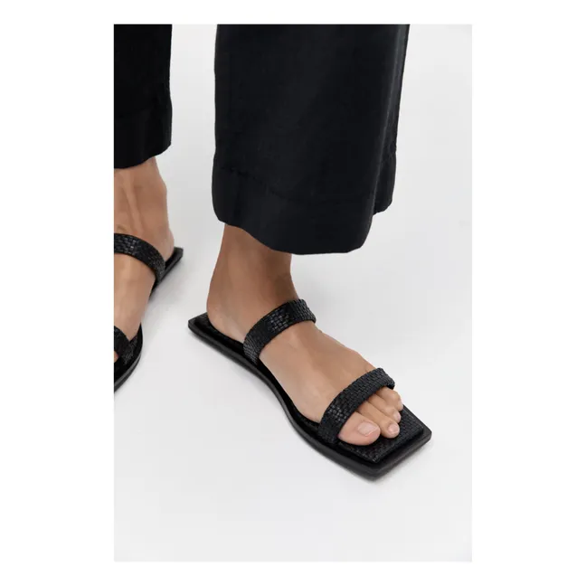 Strappy Braided Sandals | Black