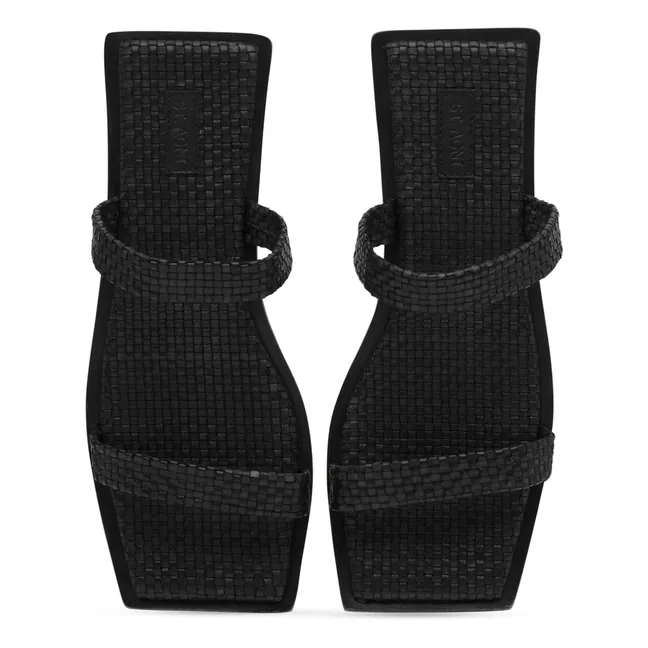 Strappy Braided Sandals | Black