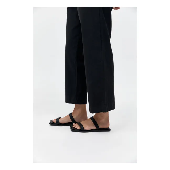 Strappy Braided Sandals | Black