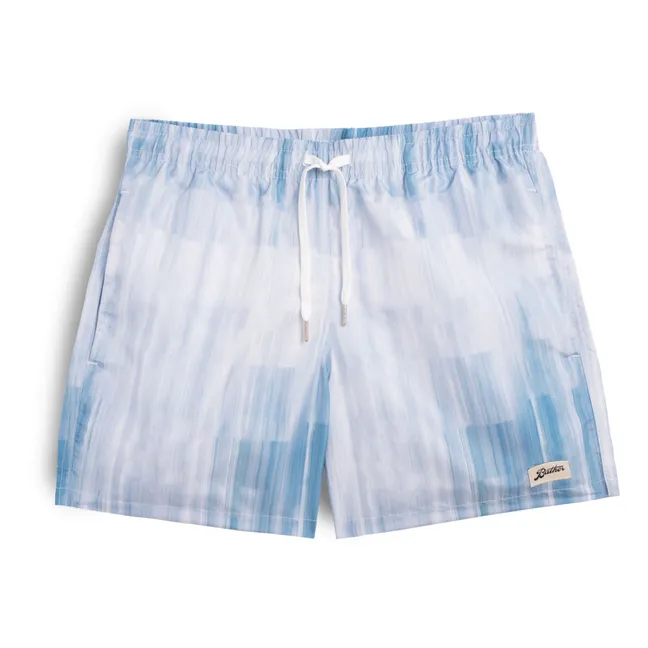 Short de Bain Glitch Recyclé | Bleu délavé
