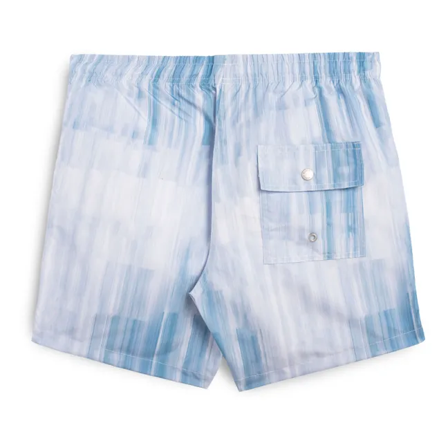 Short de Bain Glitch Recyclé | Bleu délavé