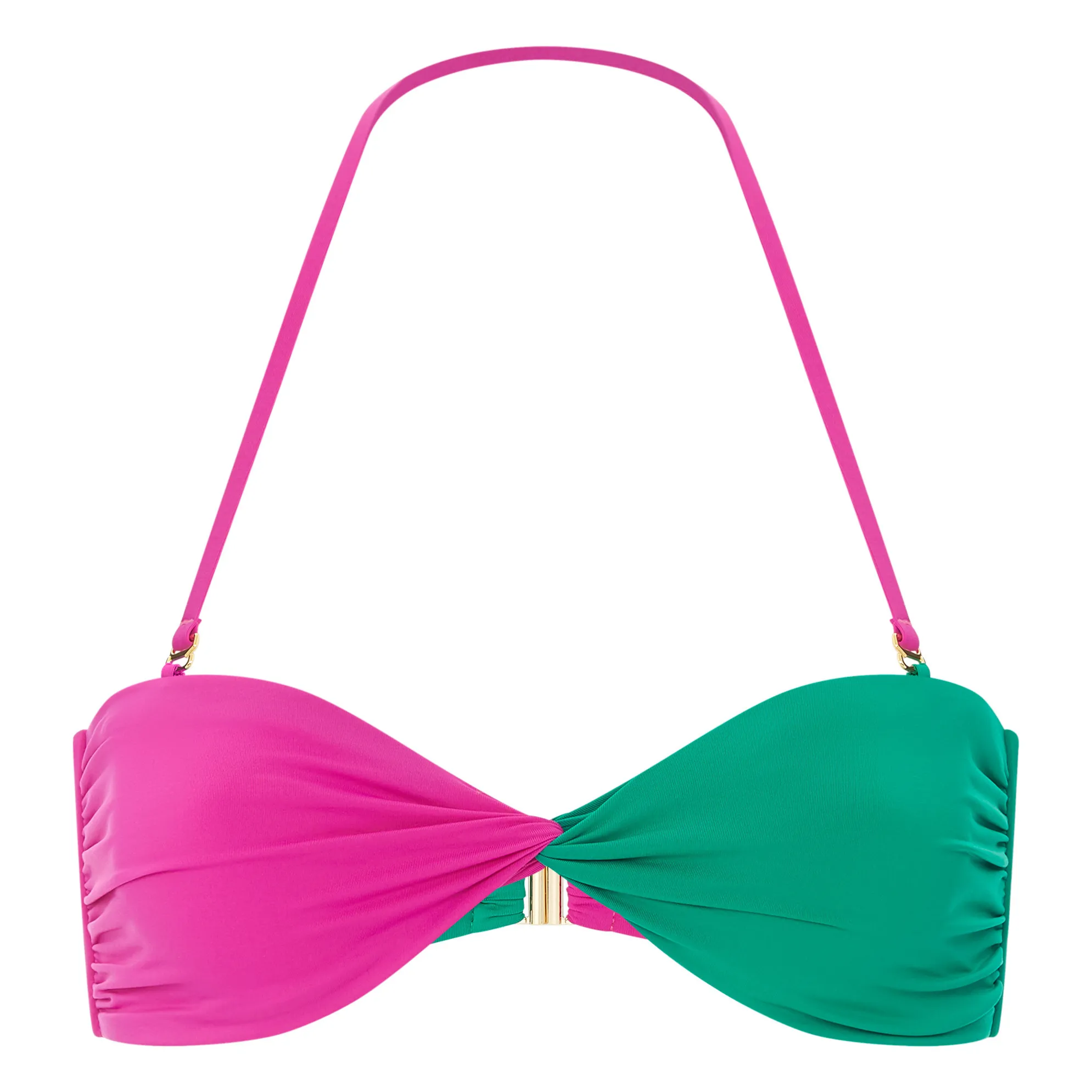 Alma Deia Fuchsia Two-Tone Tie-Up Swimsuit