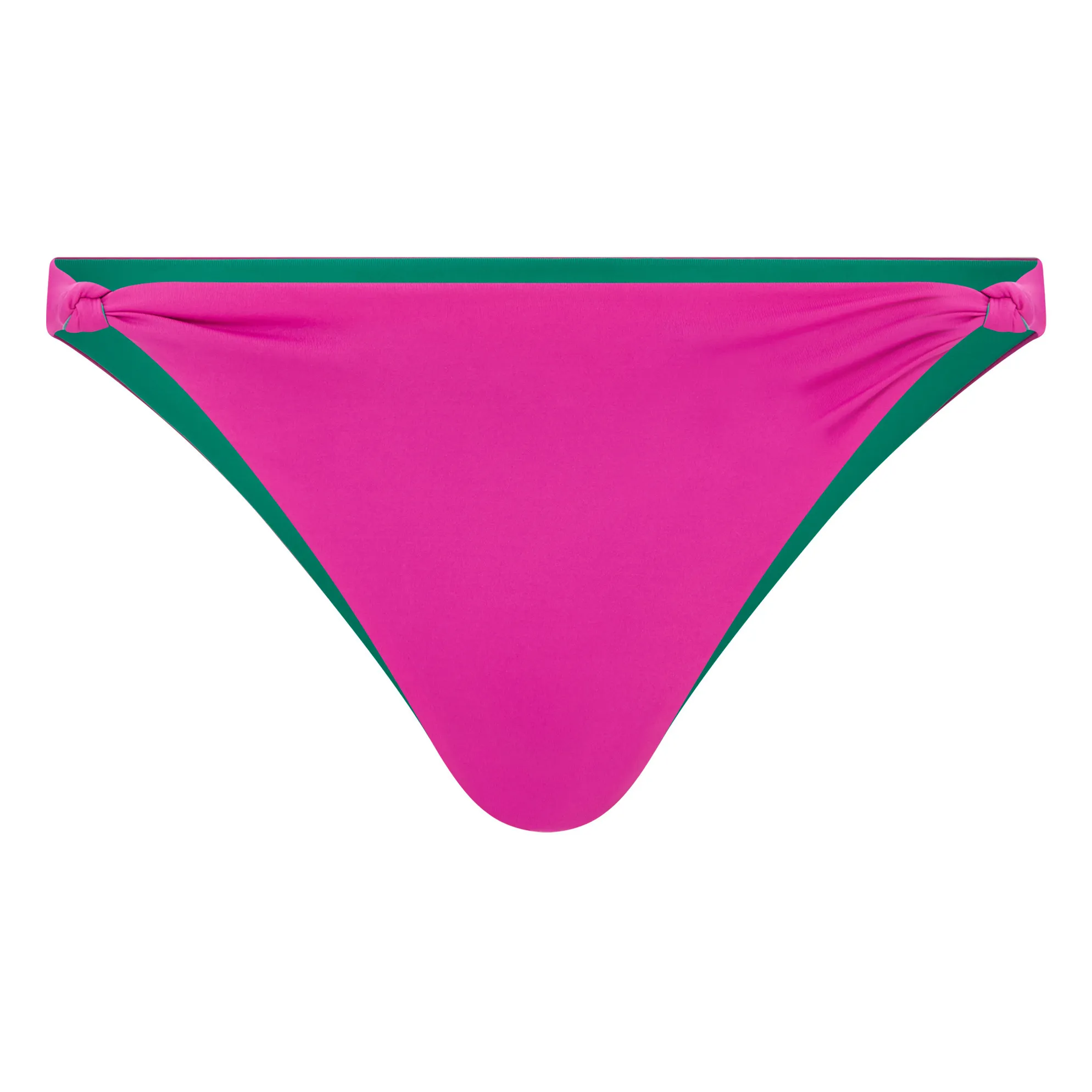 Alma Deia Fuchsia Reversible Two-Tone Tie-Up Bikini Bottom
