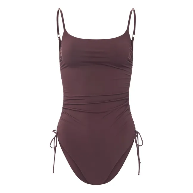 Maillot de bain une pièce froncé | Chocolat