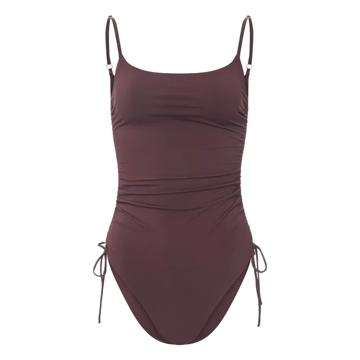Maillot de bain une pièce froncé | Chocolat- Image produit n°4