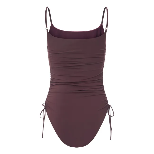 Maillot de bain une pièce froncé | Chocolat