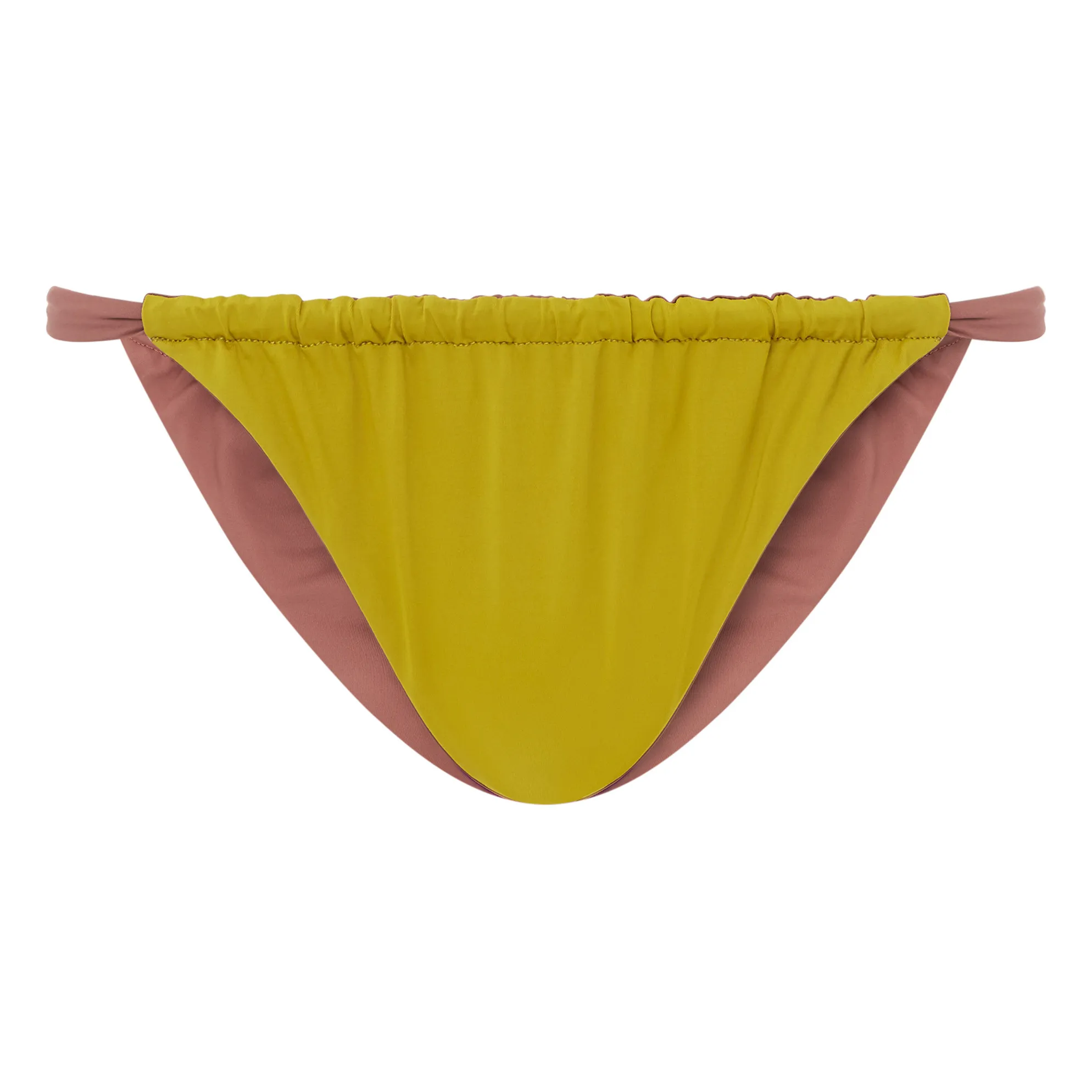 Alma Deia Brown Gathered Reversible Bikini Bottom
