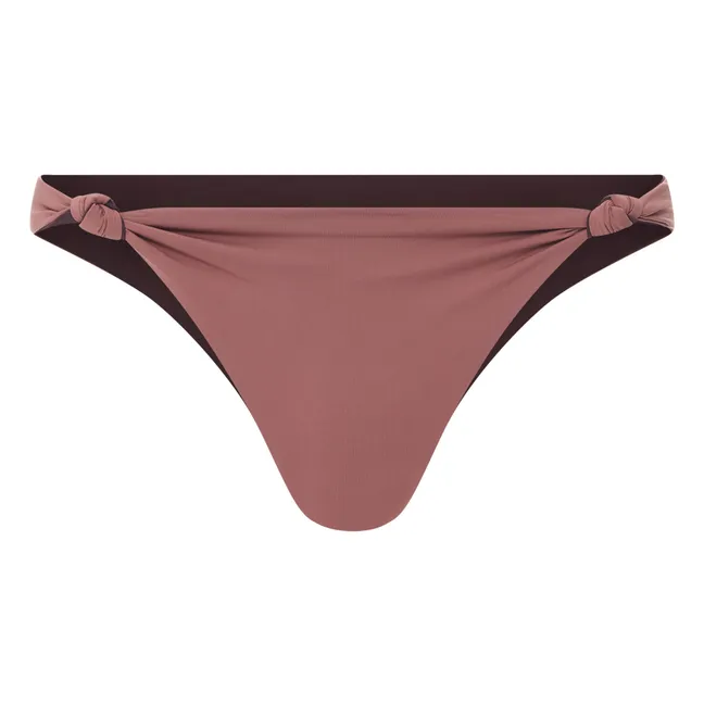 Bas de Maillot de bain bandeau noué Bicolore Réversible | Chocolat