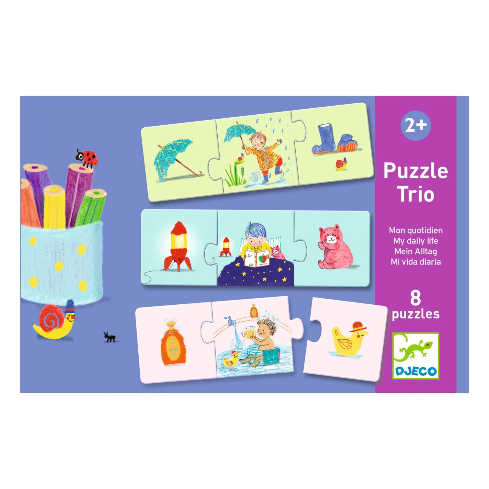 Djeco Multicoloured Daily Routine Duo-Trio Puzzles