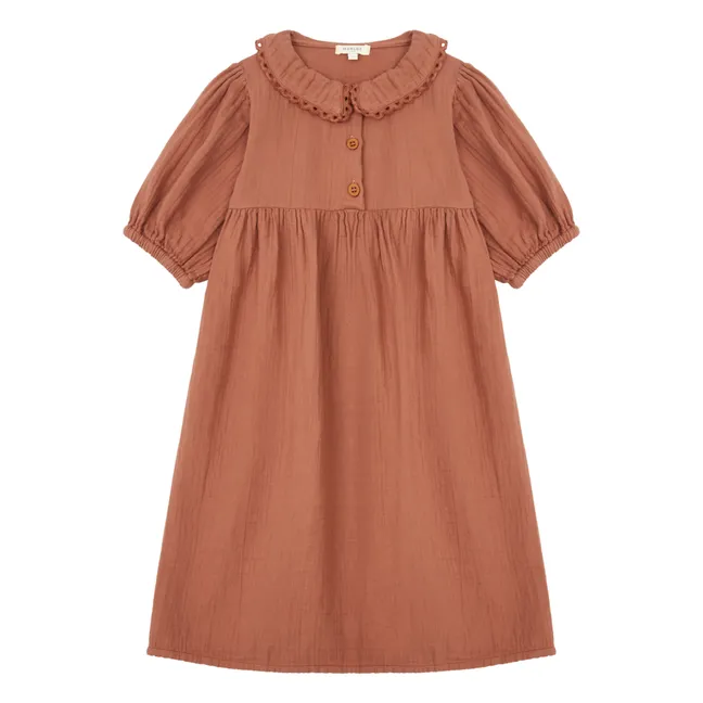 Vestido de gasa de algodón Berry | Terracotta