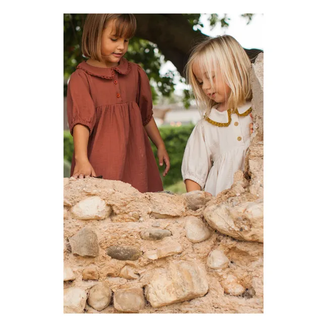 Vestido de gasa de algodón Berry | Terracotta