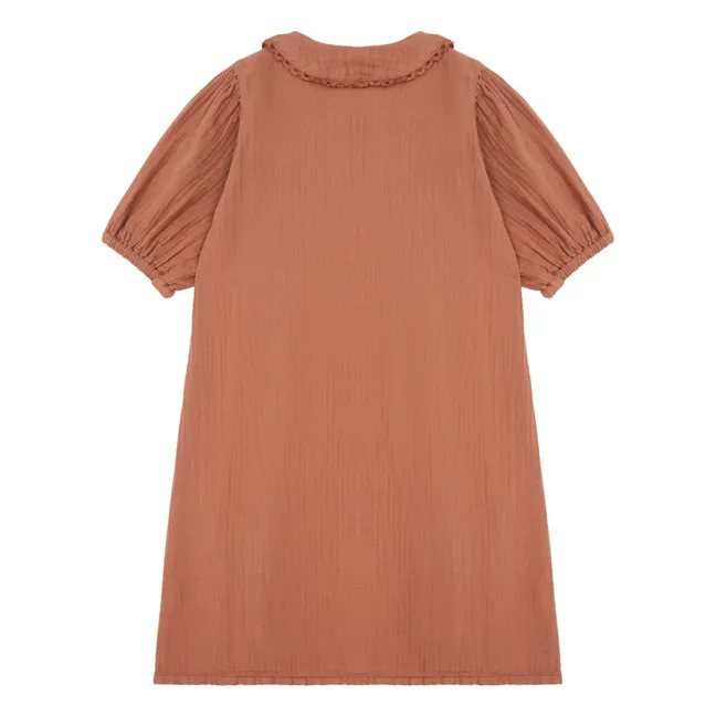 Vestido de gasa de algodón Berry | Terracotta