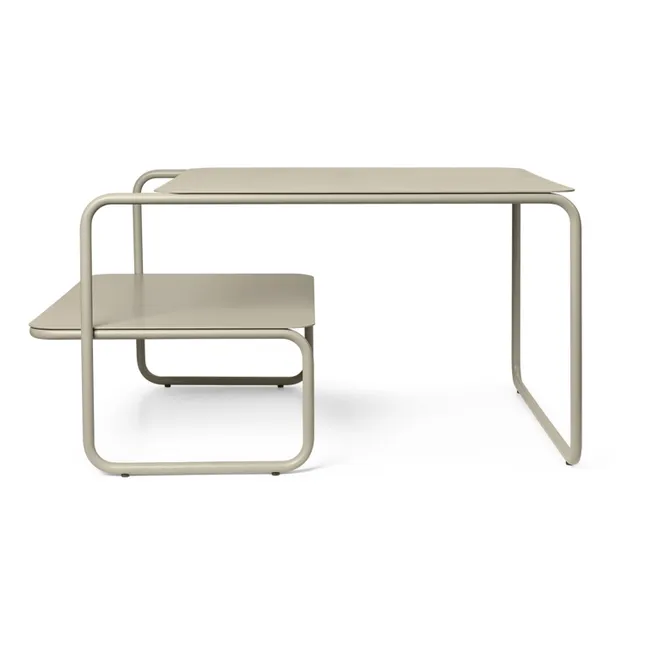 Tavolino basso, modello: Level, da esterno | Blanc/Écru