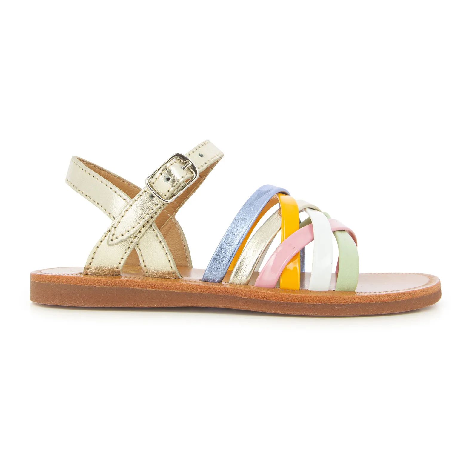 Pom D'api Gold Lux Plagette Sandals