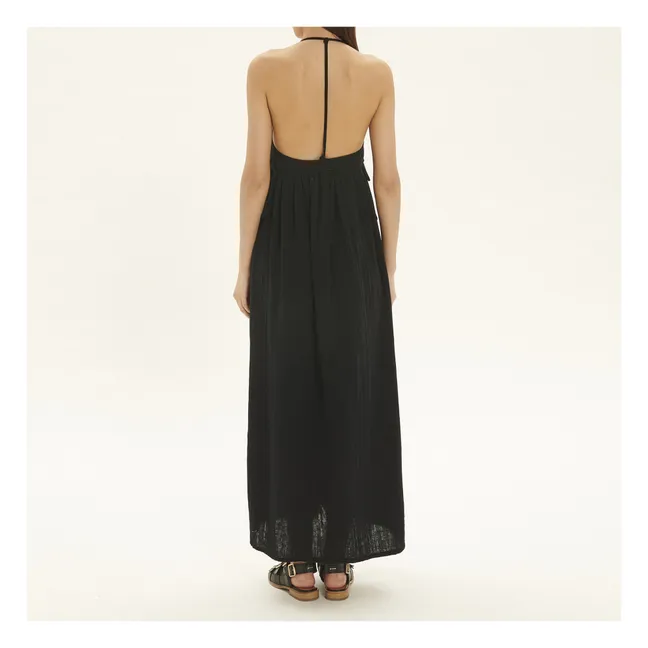 Kleid Bari Gaze aus Baumwolle | Schwarz