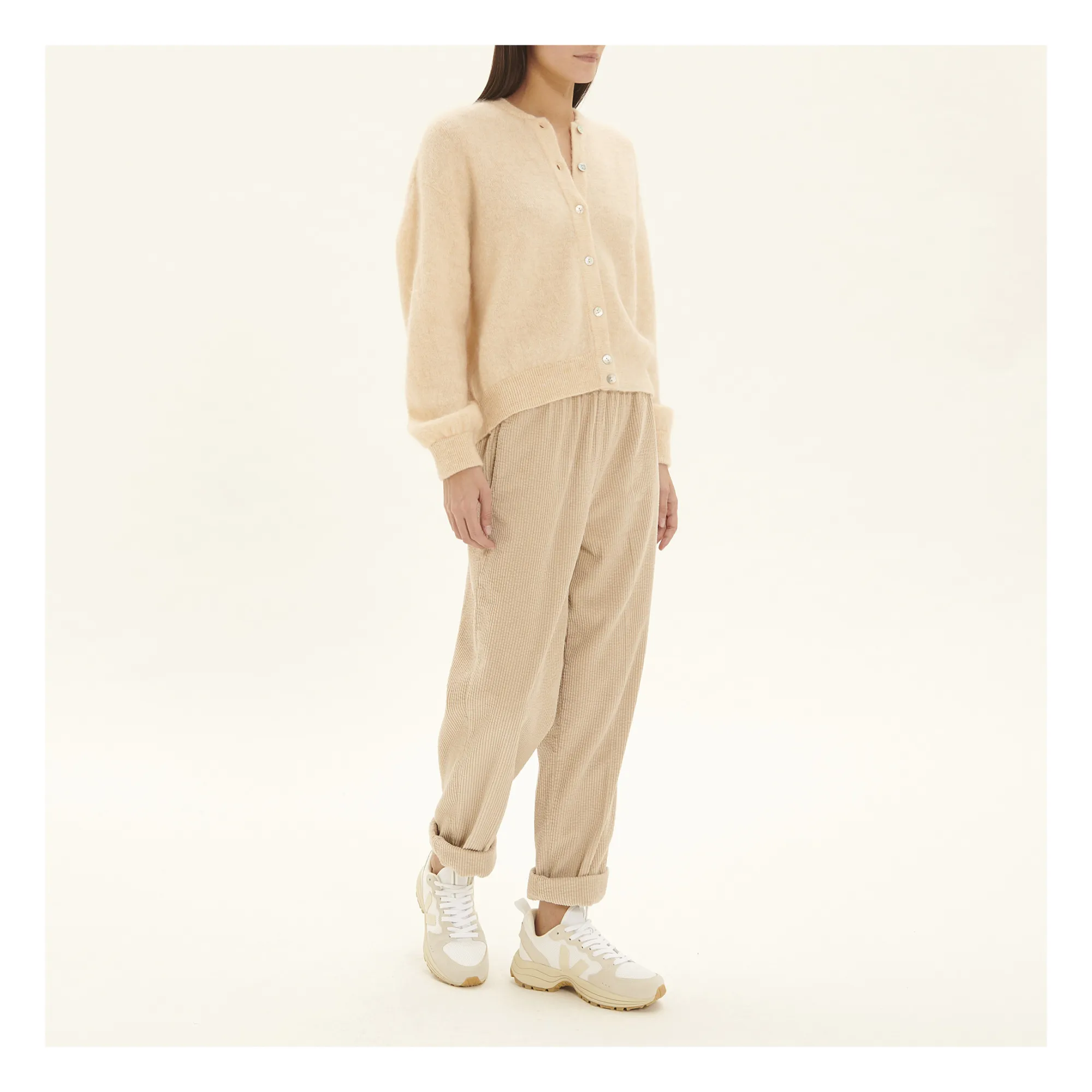 American Vintage Zabidoo Mohair Gilet Heather beige Smallable