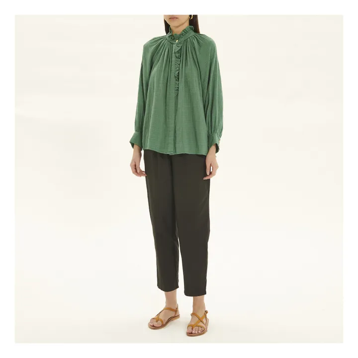 Blouse Evora Crêpe Bubble | Vert- Image produit n°1