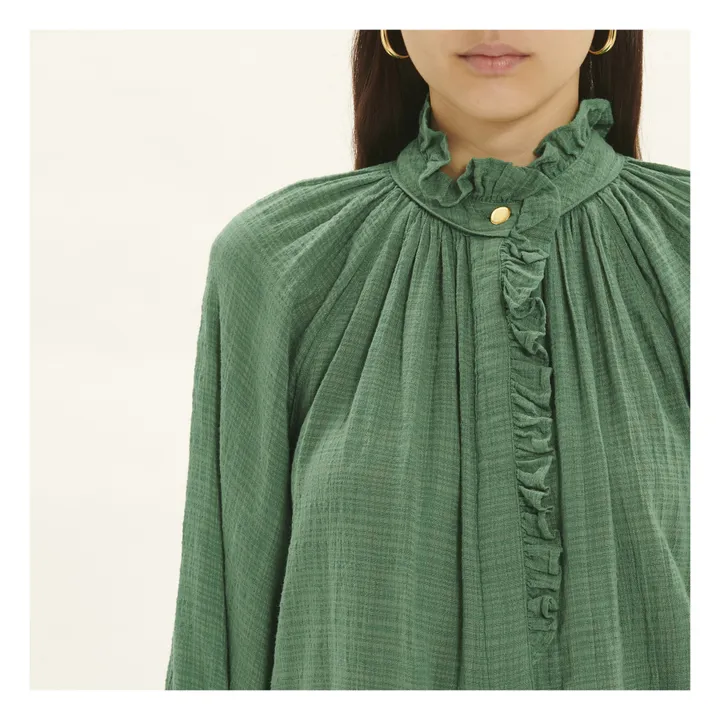 Blouse Evora Crêpe Bubble | Vert- Image produit n°4
