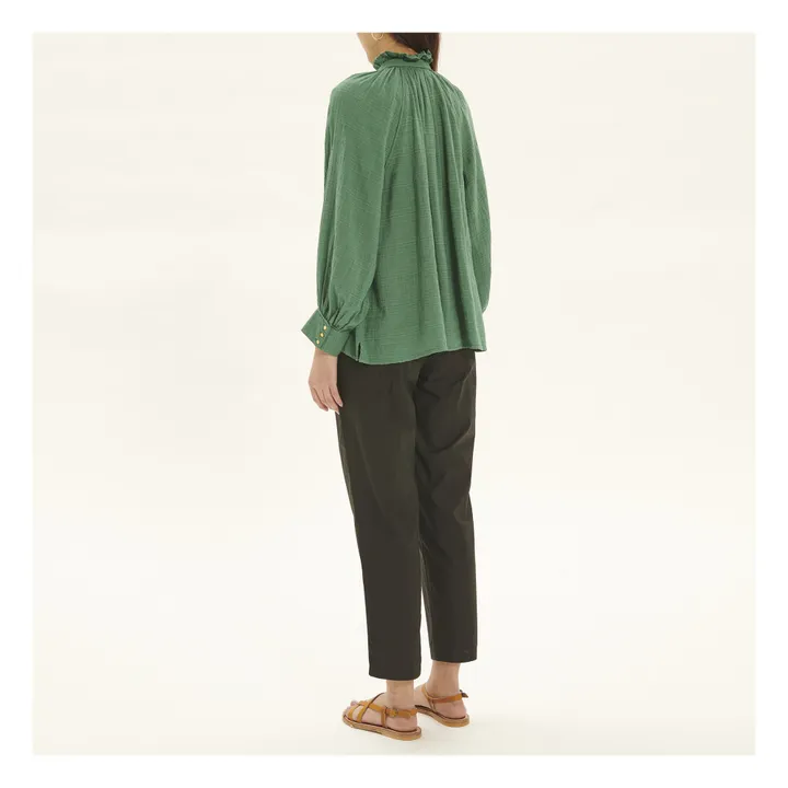 Blouse Evora Crêpe Bubble | Vert- Image produit n°2