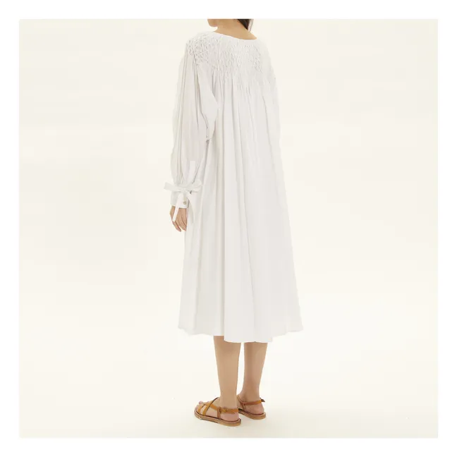 Cecile Smocked Dress | White