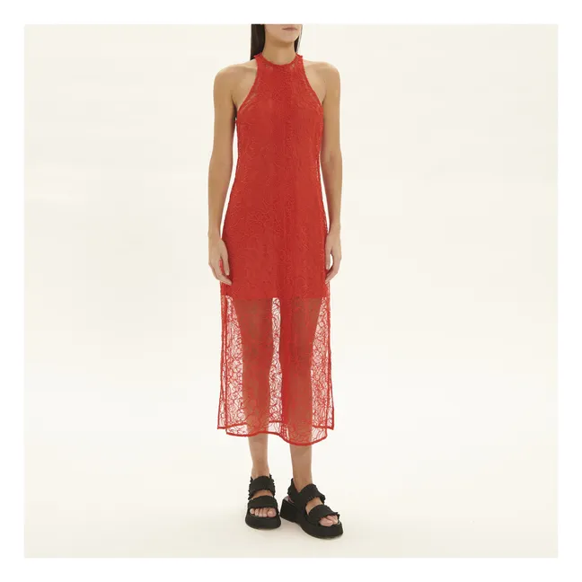 Robe Dentelle Matières Recyclées | Rouge