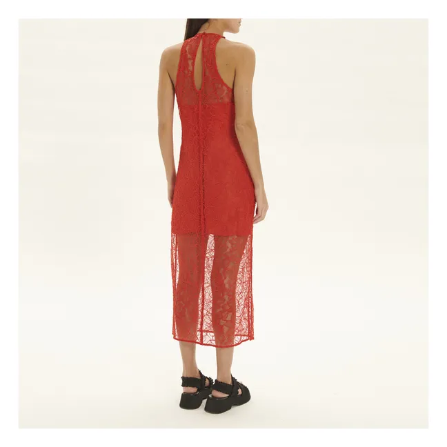 Robe Dentelle Matières Recyclées | Rouge