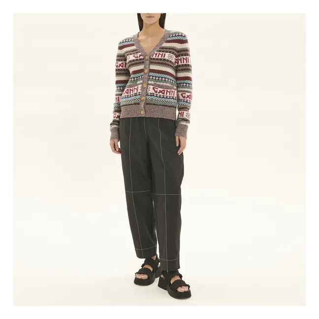 Cardigan Mix Logo Laine | Ecru