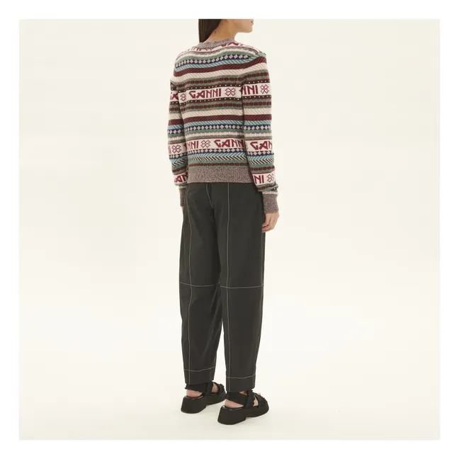 Cardigan Mix Logo Laine | Ecru